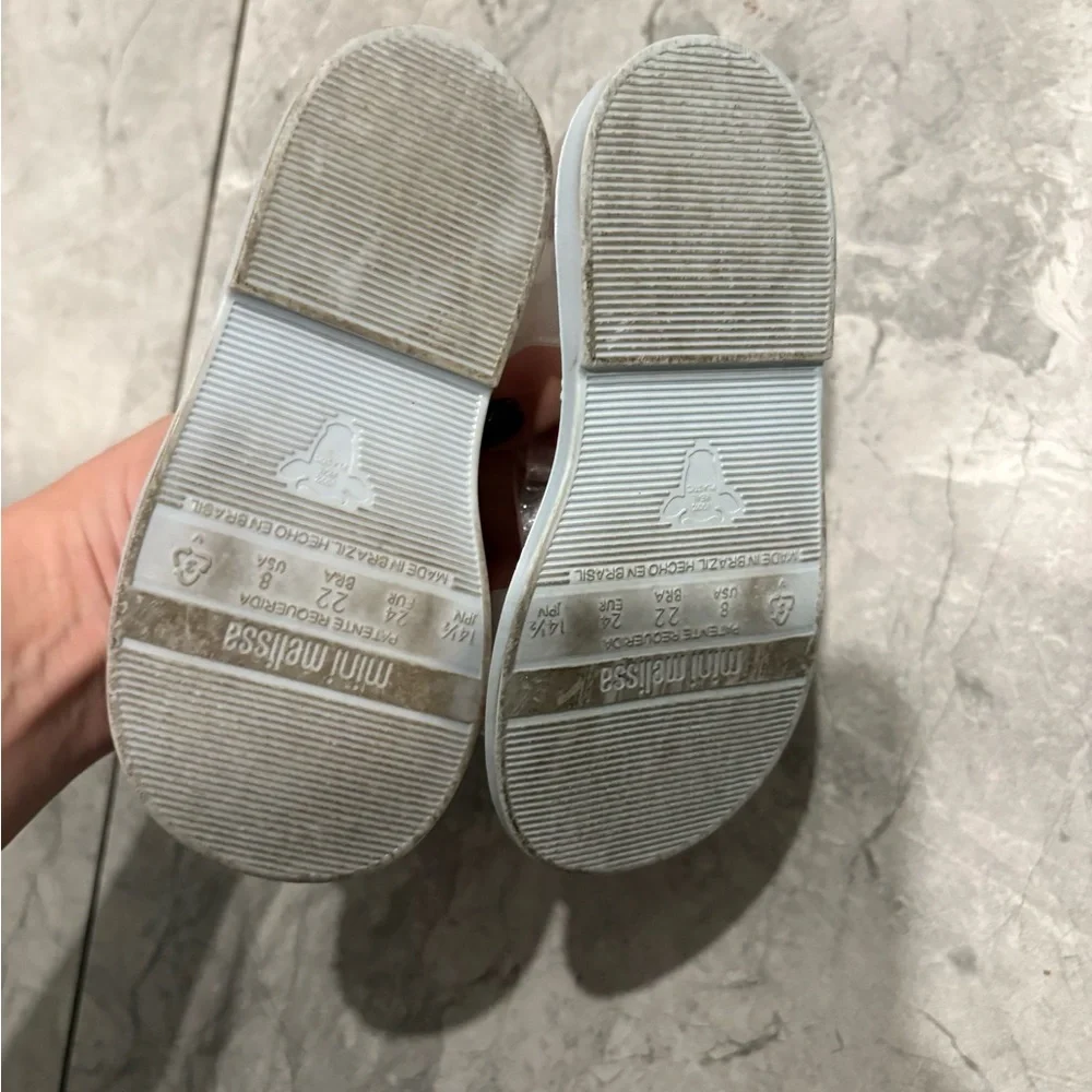 Mini Melissa Frozen Sandals with Purple Bow
